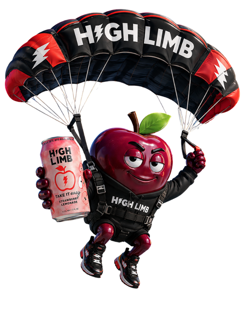 High Limb parachuting apple mascot